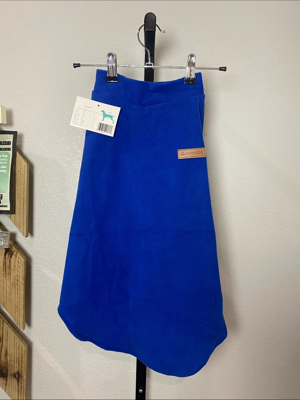 Royal Blue Fleece Dog Coat SzL see tag for sizing